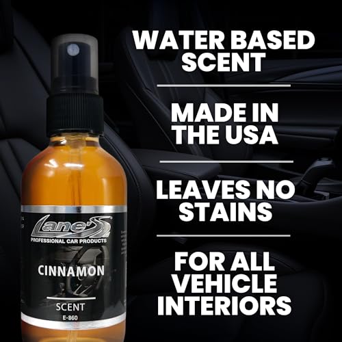Image of LANE'S Premium Car Air Freshener Spray | Water-Based | 4oz | Cinnamon | Long-Lasting Automotive Scent Spray | Food, Pet, Odor Deodorizer for Cars, Trucks, SUVs, Interior Leather, Carpet, Upholstery