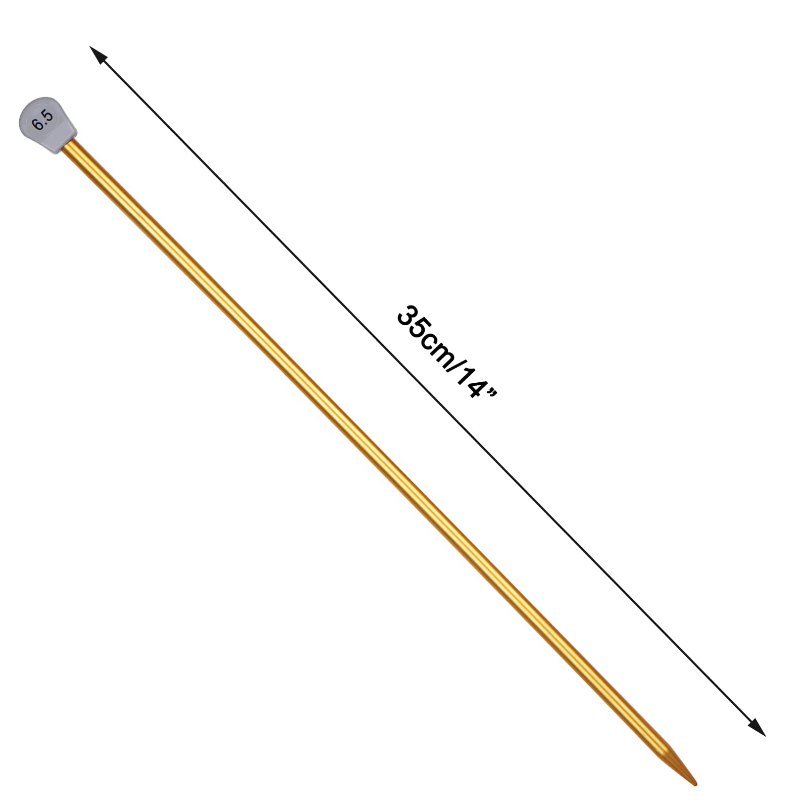 Ferri Da Maglia Coopay In Metallo, 6 Mm X 35 Cm – Aghi A Punta Singola, Leggeri E Lisci – Per Principianti Ed Esperti