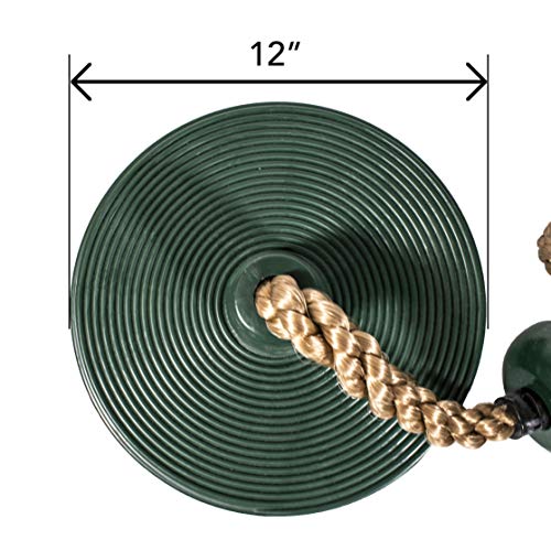 Squirrel Products Climbing Rope with Disc Swing - Active Outdoor Playset Equipment - Green - Thumbnail 7