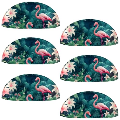 Juego de 6 manijas de concha rosa Flamingo-537 para cajón, manijas semicírculas con tornillos para muebles de cocina, armario, armario