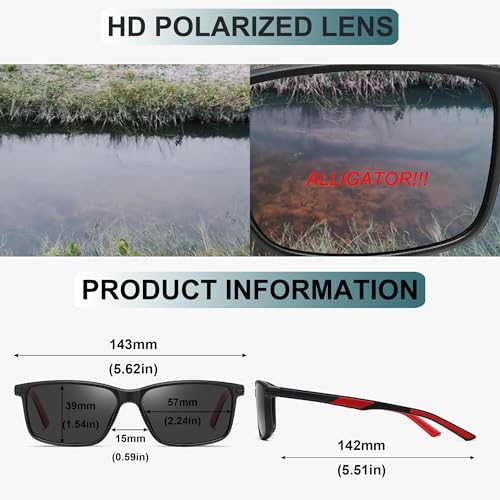 3 Pack Polarized Sunglasses for Men Big Head Double Color Sport UV Protection for Fishing Night Vision Driving4