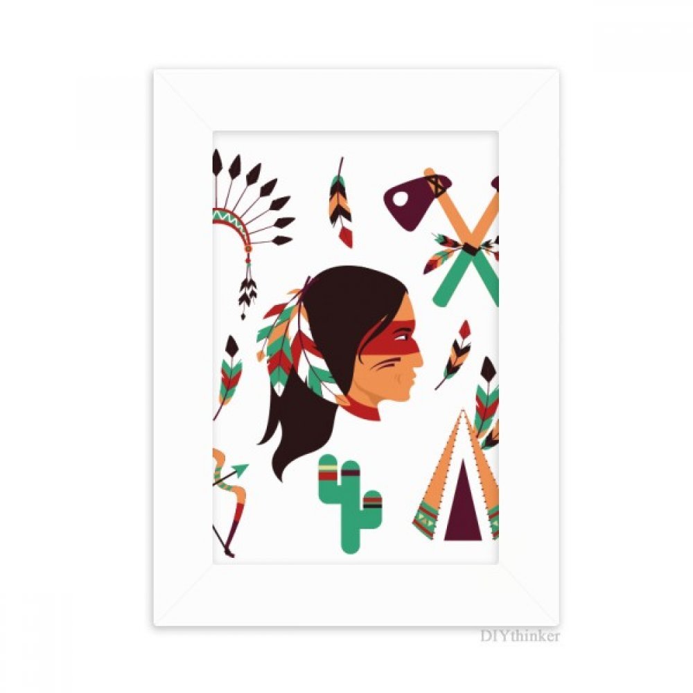 Cadre photo Native American Indian parfait pour décorer un bureau au style ethnique