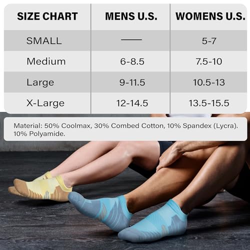 Image of Hylaea No Show Running Athletic Anti-Blister Wicking Coolmax Socks, Seamless Anti-odor