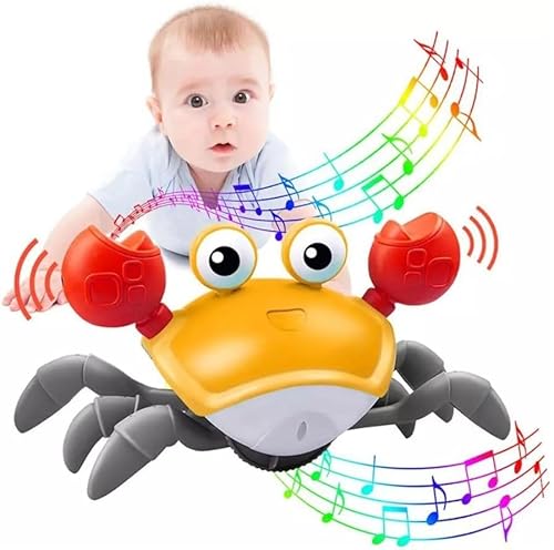 Pega Caranguejo - Brinquedo com Música, Que Anda e Evita Obstáculos - Movido a Pilhas (AA) - Cor Ver