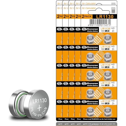 100 Pcs LR1130 1.5V Button Coin Cell Batteries AG10 Battery Equivalent LR1130 AG10 SR1130 SR1131 389 390 LR54 Battery for Watch, Calculators, Toys, Car keys, Hearing Aids, Glucometer