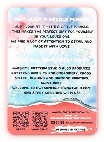 Image of Awesome Pattern Studio Needle Minder Set - San Francisco Magnetic Needle Minder + 2 Needle Threaders. Enamel Pin for Cross Stitch, Embroidery and Craft