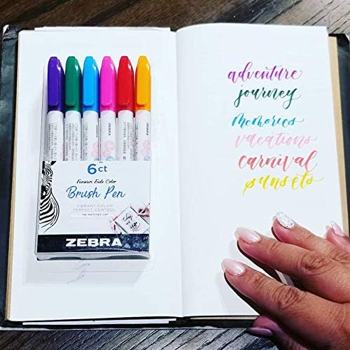 Miniatura 5 de ZEBRA PEN cepillo, punta, colores surtidos, 6 unidades ZEBRA FUNWARI PEN ST 6PKG, paquete de 6