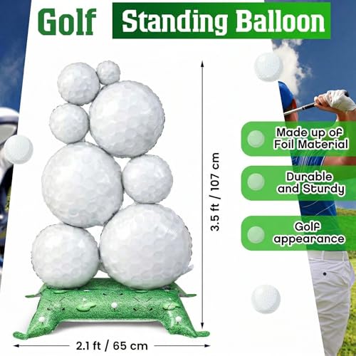 Soulchen 2 Pcs 3.5 Ft Big Self Standing Golf Balloons Foil Birthday Party by Soulchen - Used condition - Image 2