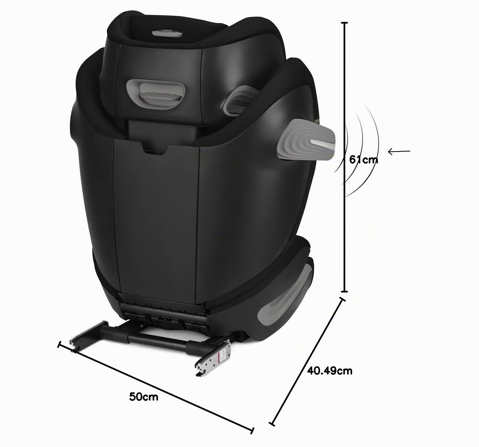 CYBEX Gold Seggiolino Solution S2 i-Fix, Per Auto Con e Senza ISOFIX, 100 - 150 cm, Per Bambini da circa 3 a 12 Anni (15 - 50 kg), Moon Black