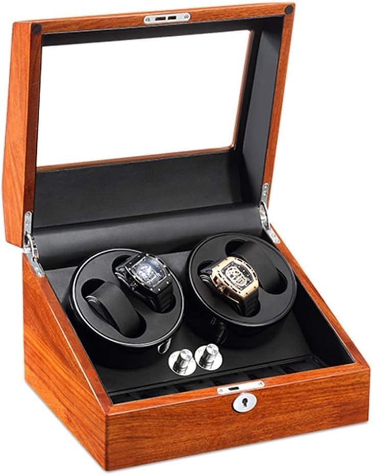 FENOKD Automatic Watch Winder Box with Super Quiet Motor 5 Rotation Mode Setting Wooden Storages Case for Automatic Watches Jew