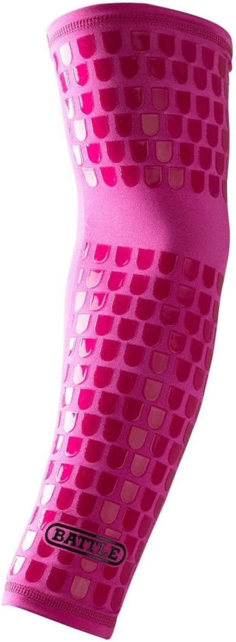Battle Ultra-Stick Full Arm Sleeve – Compression Support Sleeves with Ultra-Tack Grip – Forearm and Elbow Protection, Single | Compression improves blood circulation, Boosts athletic performance, Stronger ball-carrying grip, Turf protection layer