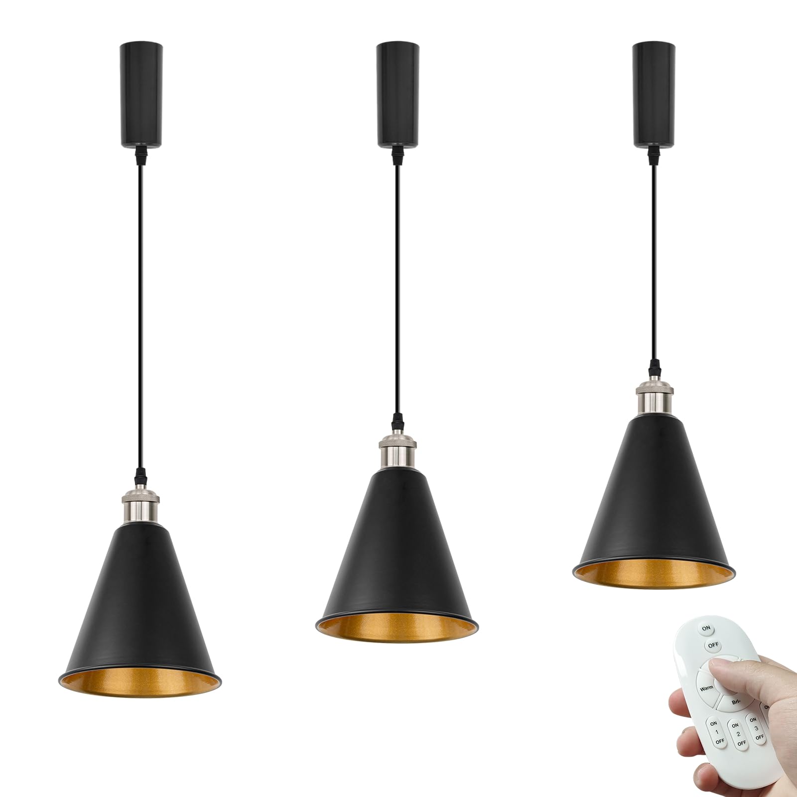 KIVEN 3個パック ブラック レトロペンダ ントライト 長さ調節可 コード収納カップ付き インテリア照明 北欧 ペンダントランプ おしゃれ イ Amazon.co.jp : KIVEN 3個入 ペンダントライト 長さ調節可 コード収納