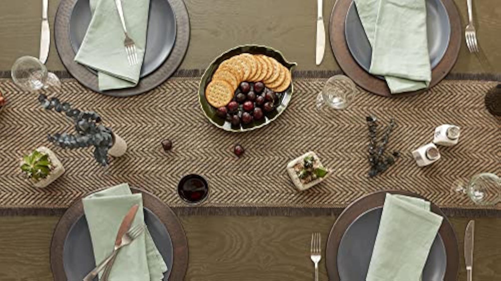 Natural Jute Burlap Table Runner, 14x108