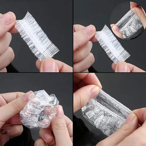 Image of DENMILE 200 PCS Clear Waterproof Ear Protectors Disposable Ear Covers for Bathing Hair Dye Shower & Hair Care Ear Cover for Bathing Salon Accessories Ear Caps for Shower Ear Cover Ear Cap