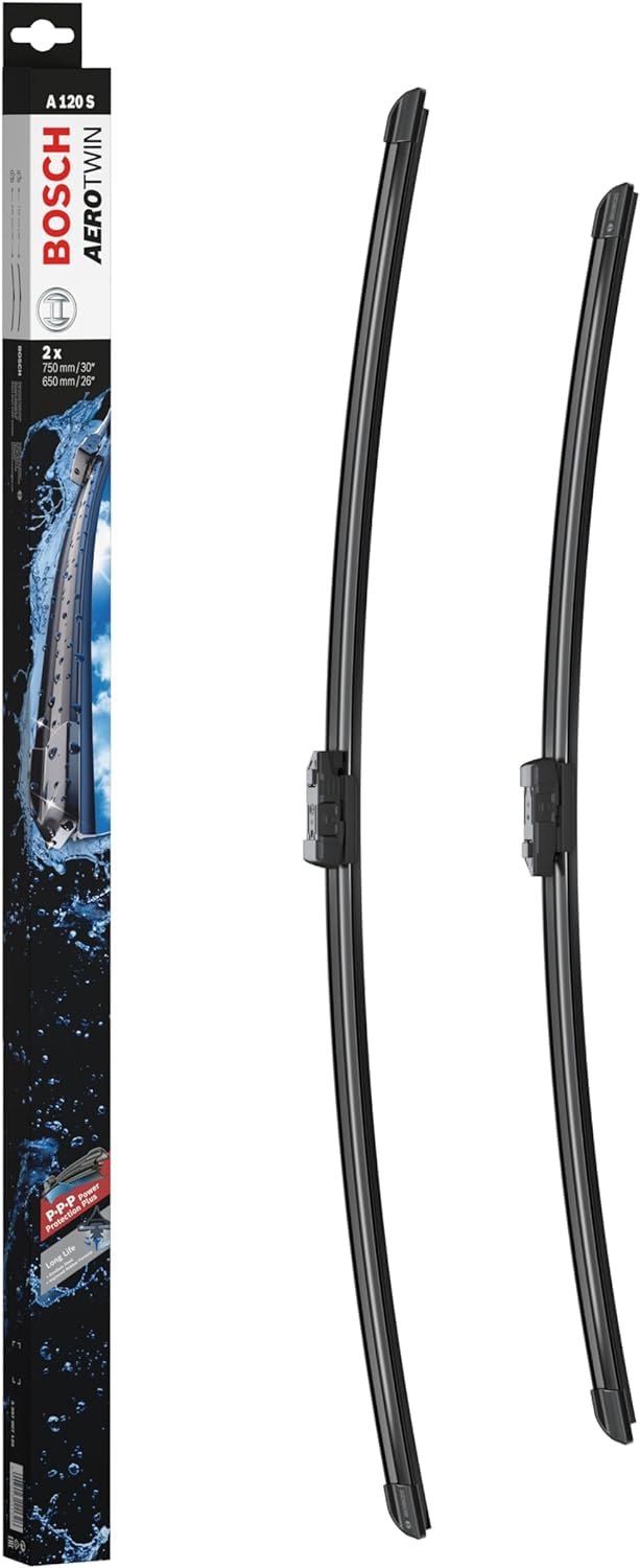 Bosch Aerotwin A120S limpiaparabrisas, Longitud 750 mm/650 mm, 1 juego para el parabrisas (frontal) + Rear H840 limpiaparabrisas, Longitud 290 mm, para la ventana trasera