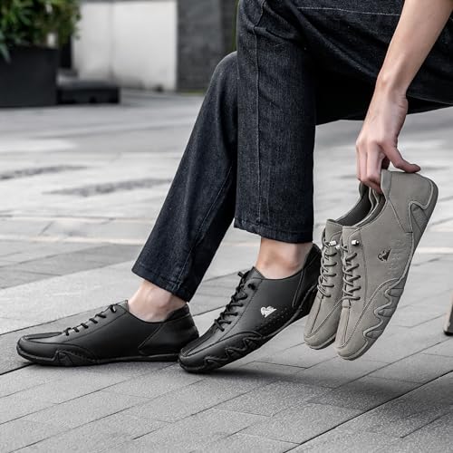 Image of Driving Shoes for Men Casual Slip Ons Mens Fashion Shoes Comfort Handmade Chukka Dress Casual Shoes