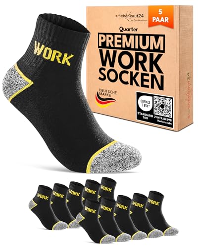 Kurze Arbeitssocken Herren Quarter Socken WORK Socks 5 Paar 39-42