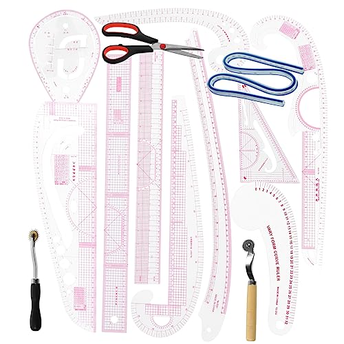 Gogogmee 14 Unidades régua de corte kit costura kit de costura curva francesa régua de quilters de a