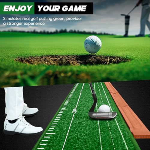 Putting Matte, Minigolf für Zuhause, Golf Putting Matte, Putting Green Indoor, Minigolf, Golfmatte, Indoor Golf (Dark Green 2 Holes)