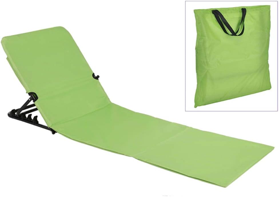 HI Beach Lounger 145 x 47 x 52 cm Foldable Green Beach Mat Sun Bed Portable Foldable Outdoor Lounger