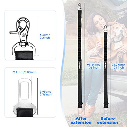 Vastar Dog Seat Belt Harness, 2 Packs Pet Dog Seat Belt Leash Adjustable Dog Cat Safety Leads Harness, Vehicle Car Seatbelt Harness For Pets With Elastic Nylon Bungee Buffer For Shock Attenuation #TOP4