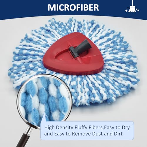 2 Pack Mop Head Replacement Compatiable with Oceda EasyWring,Mops Refill Replace Head for EasyWring Spin Mop 1 Tank Systerm - Microfiber, Easy to Replace,Deep Floor Cleaning and Machine Washable by GFRED - Image 4