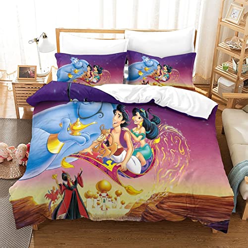 Aladdin's Lamp Juego De Ropa De Cama De 3 Piezas,Aladdin Aladdin 3D Impresión,Microfibra Juego De...