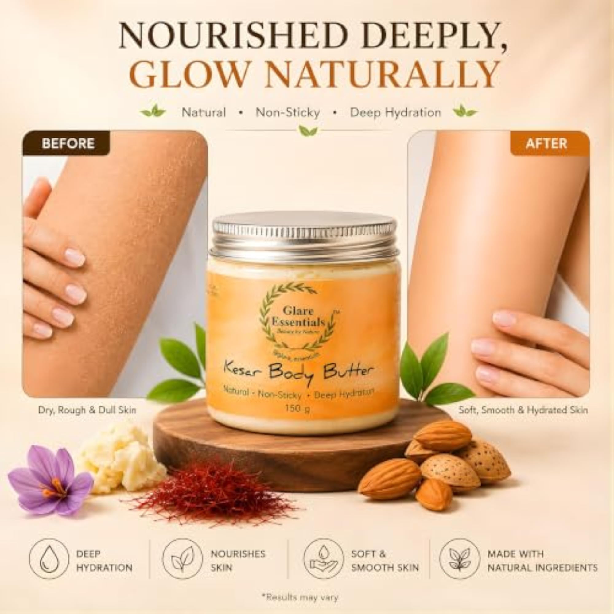 Kesar Body Butter Moisturizer with Saffron & Mango Butter