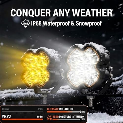 YBYZ 42-Inch 8 Pod Off Road Lights, LED Driving Lights for Jeep UTV - 1