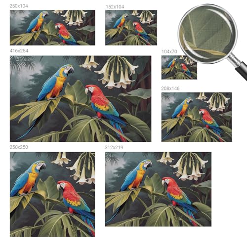 Murales de loros coloridos 152x104 cm para decorar pasillos 6