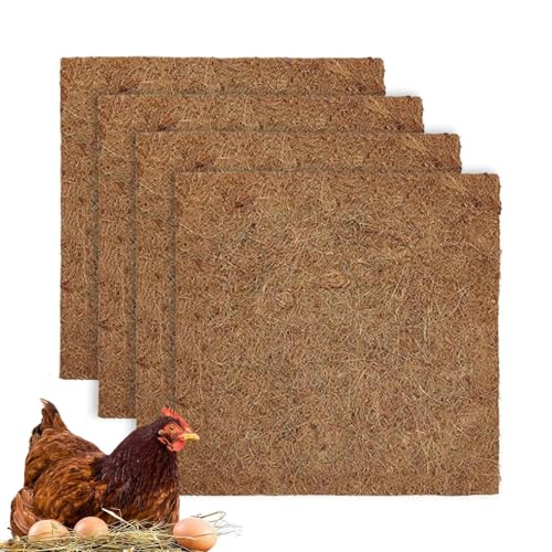 Doublure de nid pour poules – Lot de 4 tapis de nidification réutilisables | Coussin hygiénique doux pour poules pondeuses | Accessoires pratiques pour volailles adaptés aux écuries, à l'hiver, aux pa