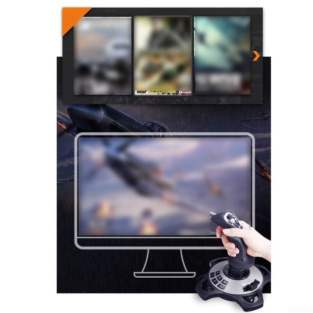 Linhexis Simulatore di volo Joystick per PC, ABS, 22.5x19x25cm | Materiale ABS, 22,5 x 19 x 25 cm, controllo preciso, esperienza di volo immersiva, compatibile con simulatori PC