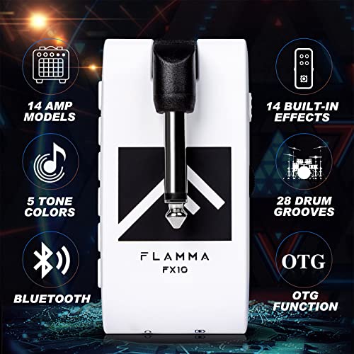 Flamma Guitar Headphone Amp Portable With Built-In Effects Amplifier Models Drum Grooves Support Bluetooth Usb Audio Recording And Playback #TOP1