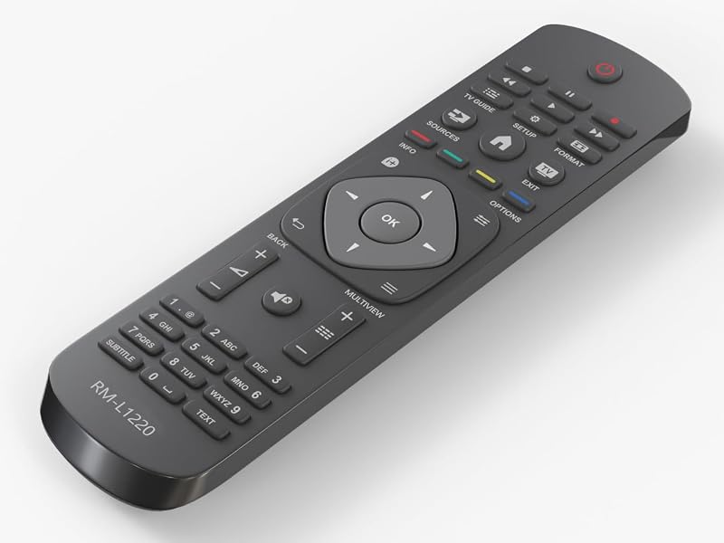 FOXRMT Univerzális Távirányító Philips TV-hez - Kompatibilis Minden 4K, UHD, HDR, Smart TV Modellel - Egyszerű Használat 10m Hatótávval