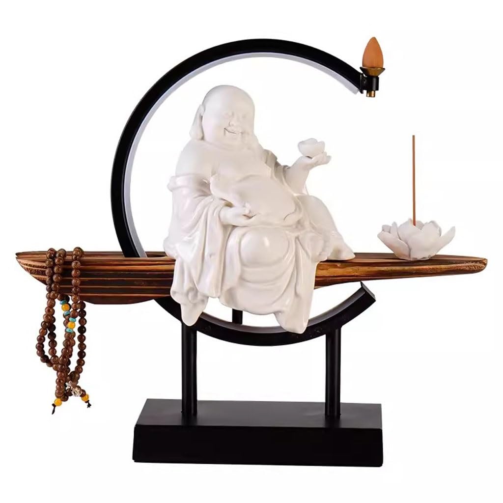 Brûleur d'encens de Bouddha Maitreya TUSUOD en céramique chinoise