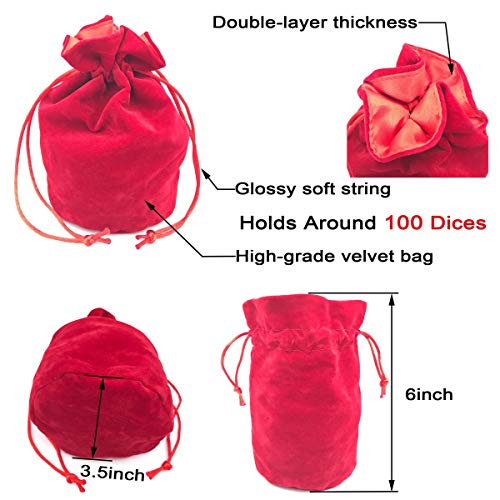 5 Assorted Colors Polyhedral Dice Set For Dungeons And Dragons Dnd Pathfinder Rpg Role Playing Games With Red Drawstring Dice Bag (Total 5 Sets) #TOP6