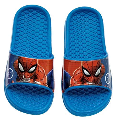 REQUETEGUAY Chanclas Spiderman para Playa o Piscina | Flip-Flop Spiderman Marvel | Chanclas Spiderman para Niños (Azul, numeric_24) Cover