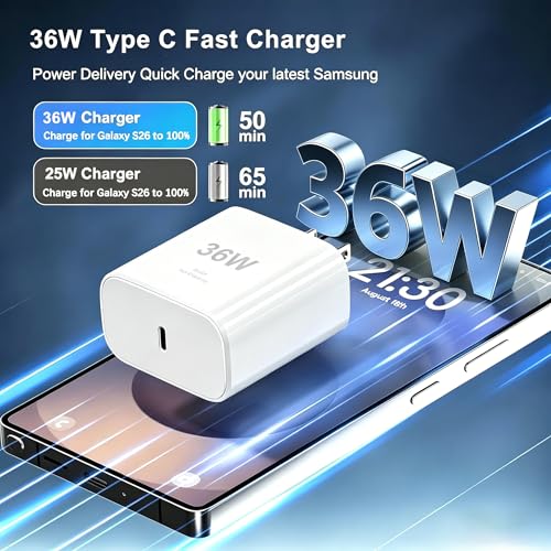 36W Samsung Super Fast Charger, 2Pack Android Phone Charger Block Type C Charger Fast Charging USB C Type C Wall Charger Power Adapter for Samsung Galaxy S26 Ultra/S26+/S25 Ultra/S25/S24/S23/S22/S21 by BikeAnything - Used condition - Image 2