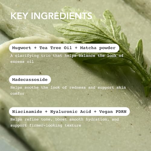 Image of Whipped Korean Skincare Face Wash, Doubles as a Face Mask, Mugwort Tea Tree, Deep Cleansing Vegan Facial Cleanser for Oily Skin and Pore Care with Matcha, Centella Asiatica, Niacinamide