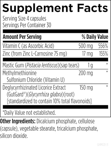 Designs for Health GastroMend HP - Gut Health Supplements - Gut Mucosa Support with Mastic Gum + DGL Licorice + 'Vitamin U' - May Help Occasional Bloating or Upset Stomach - Vegan (120 Capsules) - Image 5