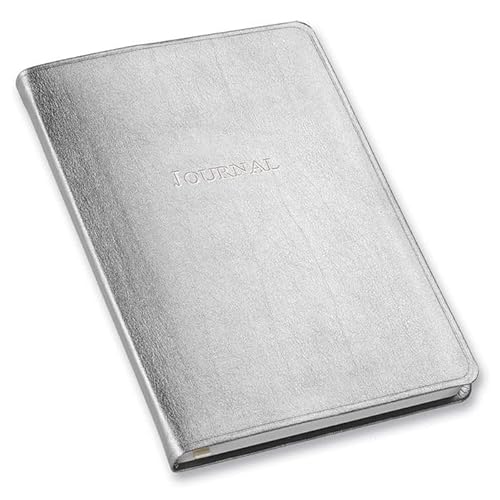 Gallery Leather Desk Journal - Metallic Silver - 8"x5.5"