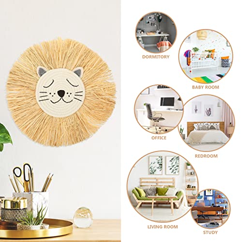 FOMIYES Cabeça De Decoração De Parede Cabeça De Animal Tecida Pingente De Macramê Tricotado À Mão Pa