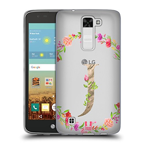 Image of Head Case Designs Letter J Decorative Initials Soft Gel Case Compatible With LG K7 K330 / Tribute 5
