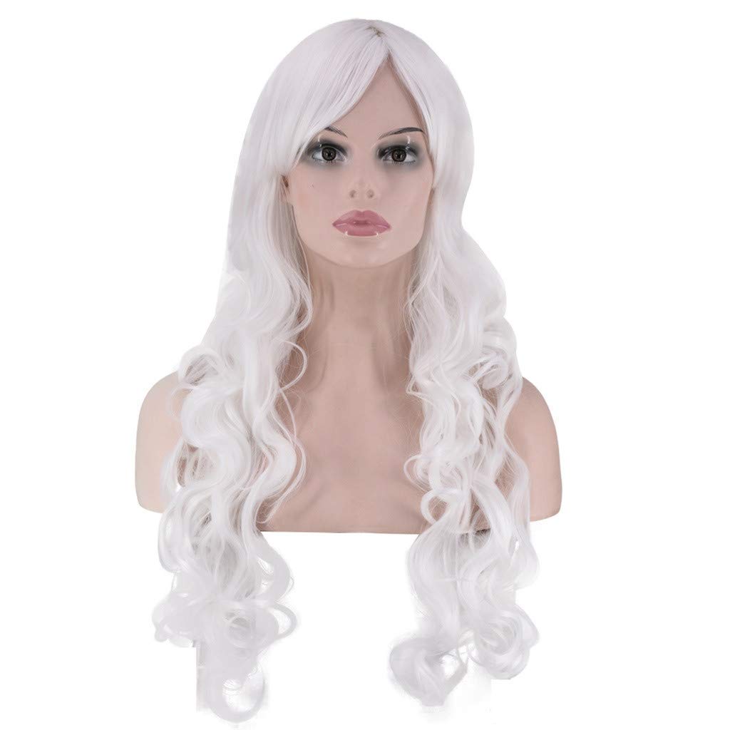 White Color Synthetic Long Hair Wig(23") - for Cosplay, Party Photo Booth, Fancy Dress, Fashion-image-19