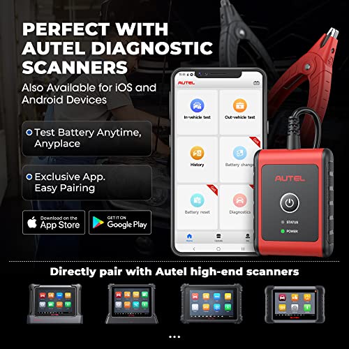 Autel Car Battery Tester Bt506, 6V/12V 100-2000 Cca, 12/24V Cranking System Analyzer, 2023 Version With Lifetime Update, Use With Elite Mk906Pro/Elite/Ms909/Ms919/Ultra #TOP6