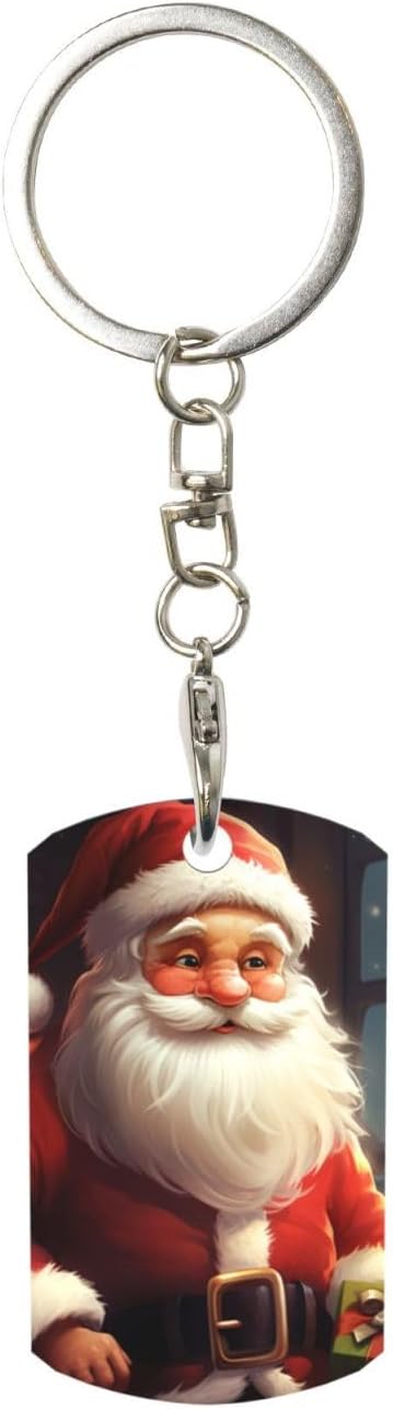 Personalized Keychain Gift Stainless Rectangle Photo Key Fob for Women Men