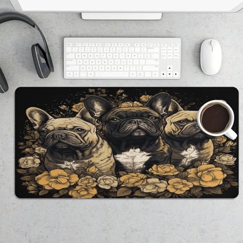 Alfombrilla de ratón grande estilo Bulldog francés miniatura 5