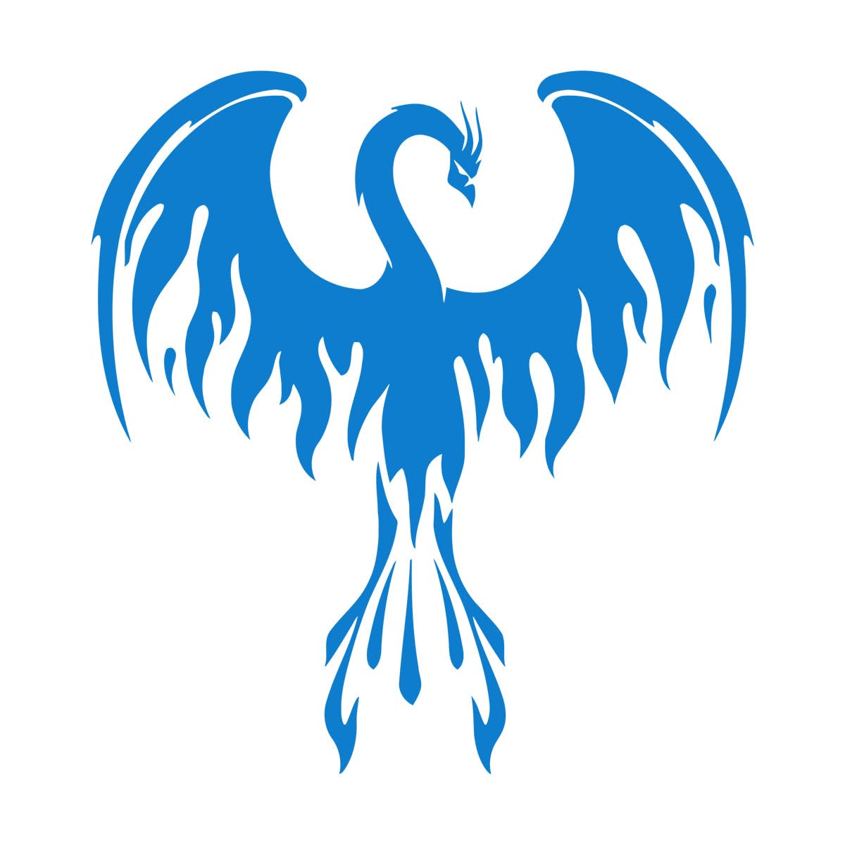 Vinyl Wall Decal Phoenix Fantastic Bird Fire Forks of Flame Stickers Home Decor Living Room Bedroom Room Murals Small - 42x45cm