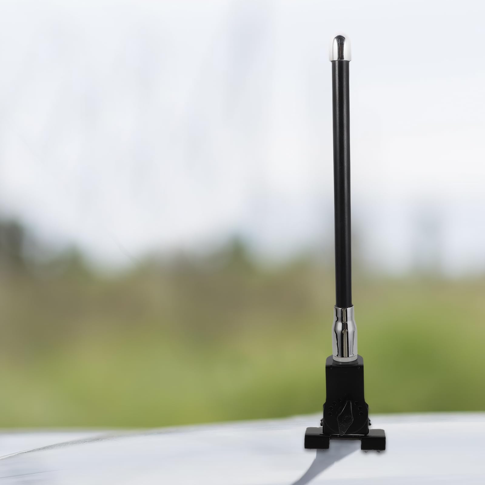 Antena de Automóvil de Repuesto 36 Cm Metálica Negra para Techo, Adorno Decorativo Resistente Corrosión, Compatible Camionetas, SUV y Motocicletas, Accesorio para Radio FM Am