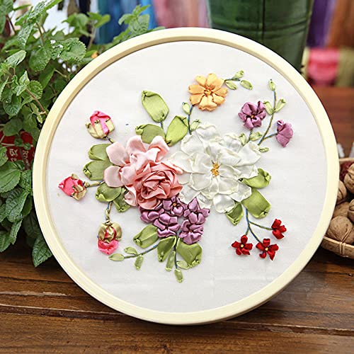 Image of Gogobear Handmade DIY Embroidery Kit 3D Adult Beginner's Kit | Stamp Silk Ribbon Embroidery Kit With Instruction, For Home Wall Decor, Handmade DIY Wall Decor